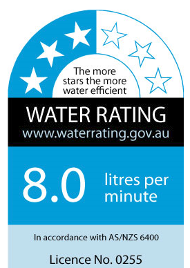 Water Saving Rating 9lt per minute